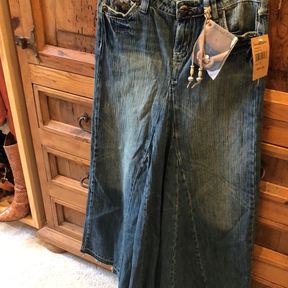 INDUSTRIAL COTTEN DENIM MAXI BOHO CHIC SKIRT NWT - Picture 6 of 8